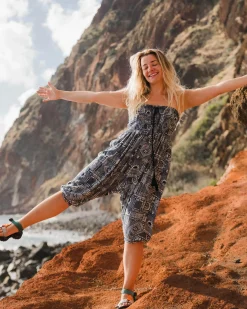 Daylily Loose Pants - Vintage Patchwork Navy