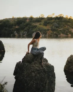 Daylily Loose Pants - Vintage Patchwork Navy