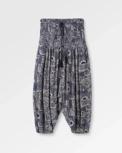 Daylily Loose Pants - Vintage Patchwork Navy