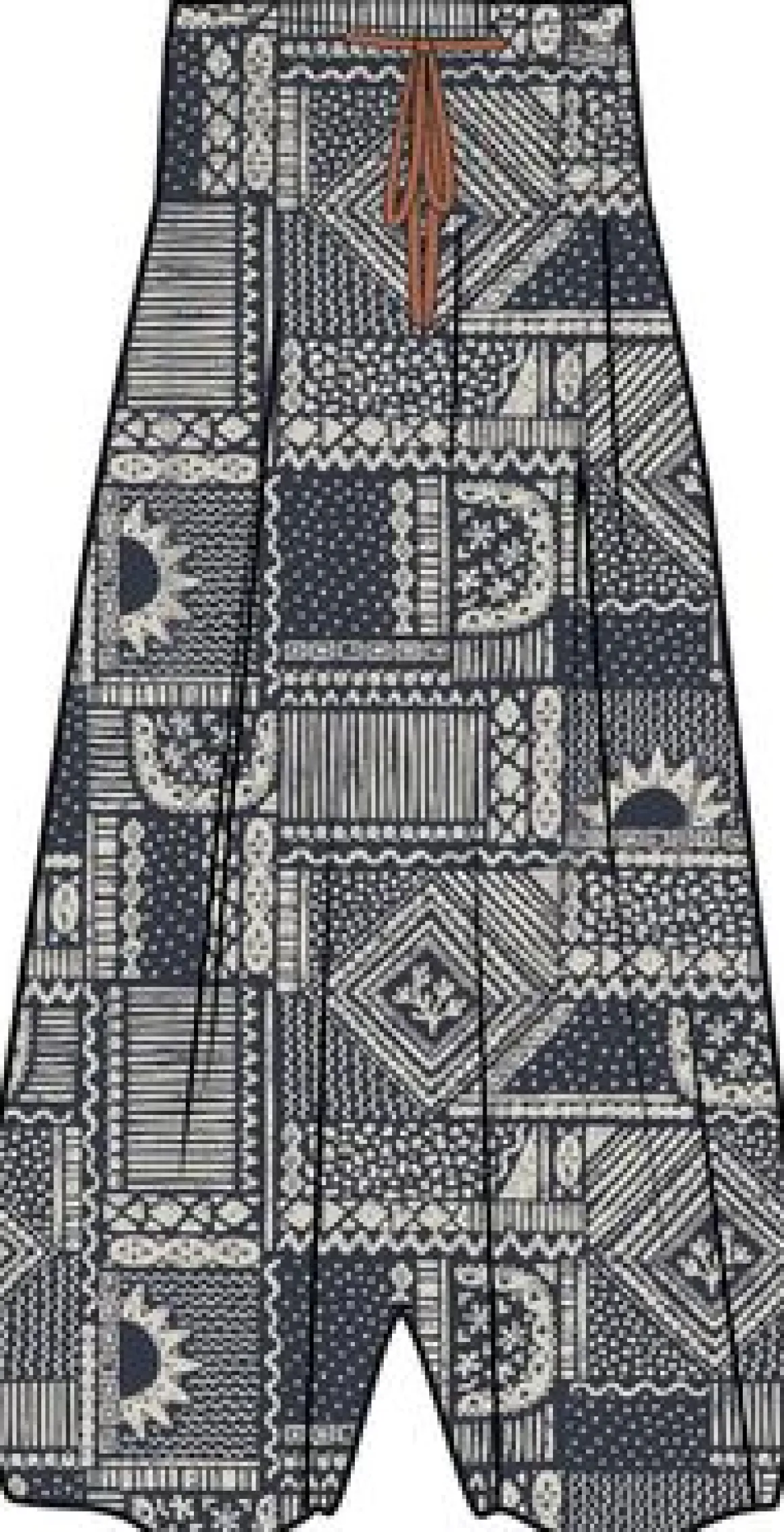 Daylily Loose Pants - Vintage Patchwork Navy