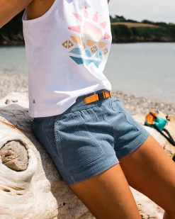 Del Sur Cord Short - Stone Blue