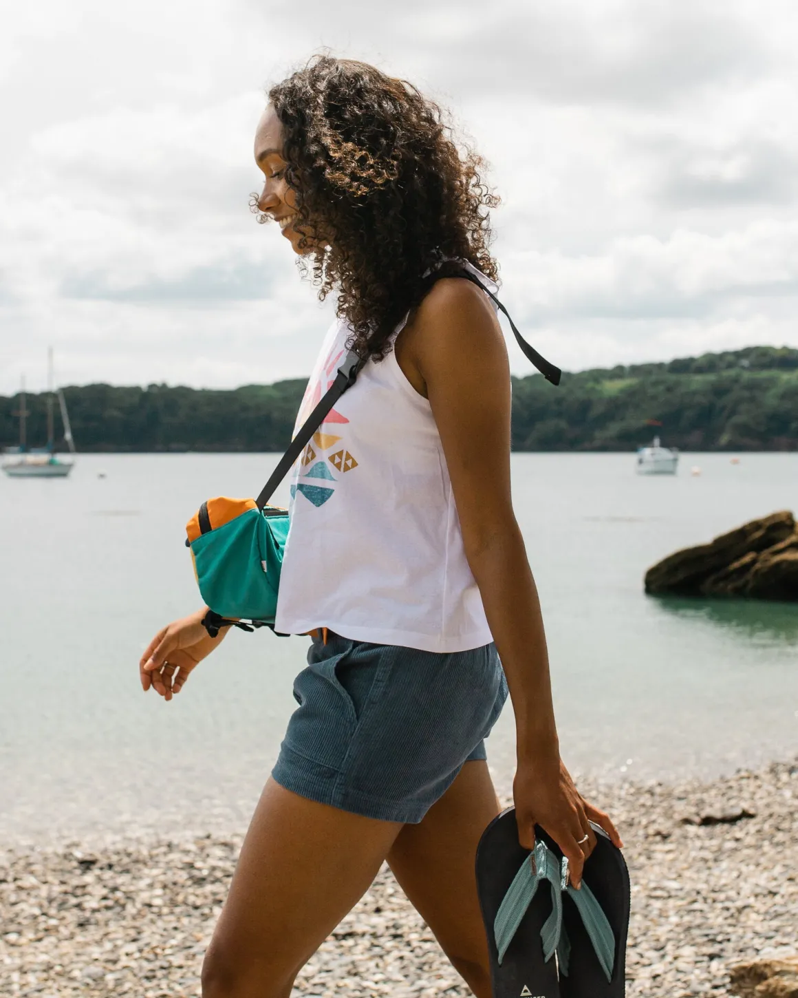 Del Sur Cord Short - Stone Blue