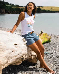 Del Sur Cord Short - Stone Blue