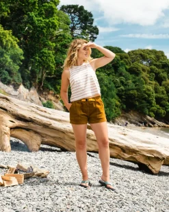 Del Sur Cord Shorts - Tapenade