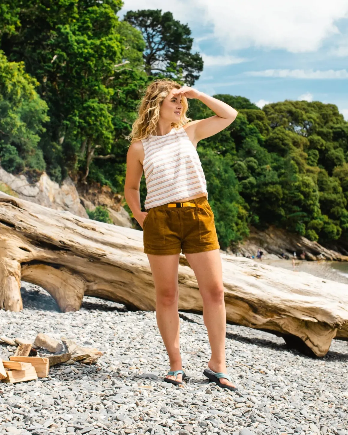 Del Sur Cord Shorts - Tapenade