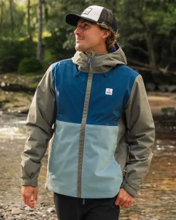 Downpour Recycled Waterproof Jacket - Tidal Blue/Arctic/Dusty Olive