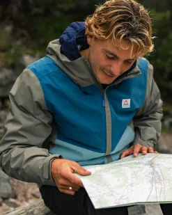 Downpour Recycled Waterproof Jacket - Tidal Blue/Arctic/Dusty Olive