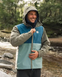 Downpour Recycled Waterproof Jacket - Tidal Blue/Arctic/Dusty Olive