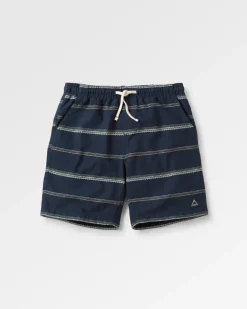 Drifter Organic Cotton Jacquard Shorts - Deep Navy Jacquard Stripe