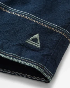 Drifter Organic Cotton Jacquard Shorts - Deep Navy Jacquard Stripe