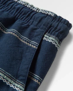 Drifter Organic Cotton Jacquard Shorts - Deep Navy Jacquard Stripe