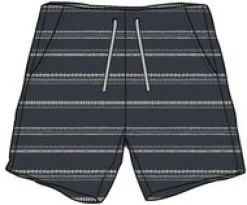 Drifter Organic Cotton Jacquard Shorts - Deep Navy Jacquard Stripe