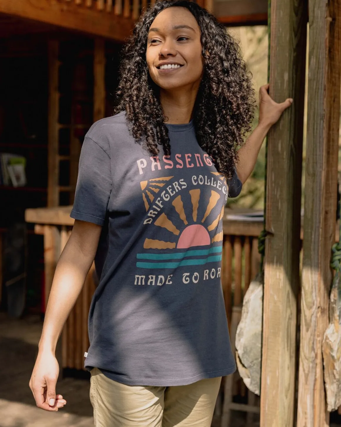 Drifters Oversized Recycled Cotton T-Shirt - Charcoal