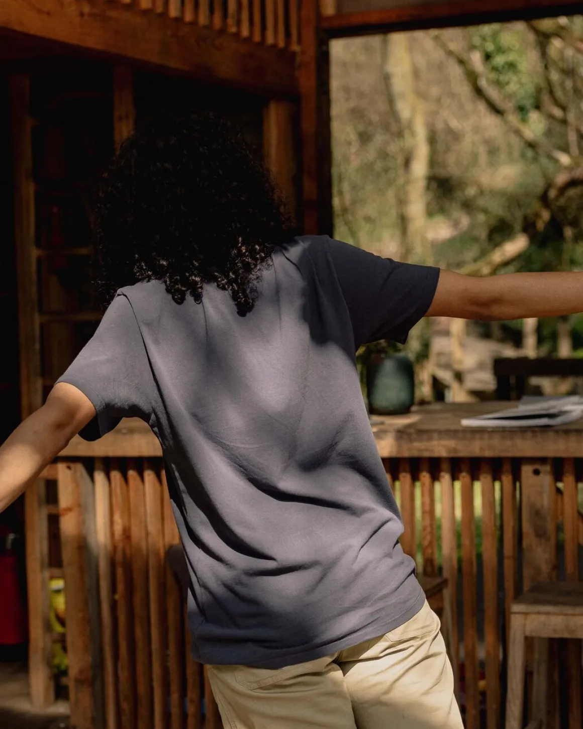 Drifters Oversized Recycled Cotton T-Shirt - Charcoal