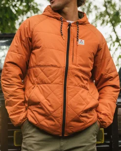 Dylan Recycled Insulated Full Zip Jacket - Burnt Orange