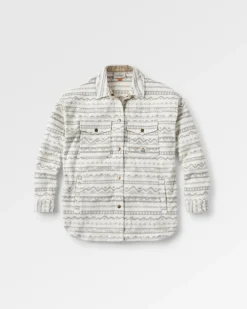 East Recycled Polar Fleece Long Sleeve Shirt - Mountain Geo Vintage White