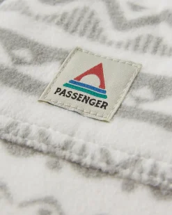 East Recycled Polar Fleece Long Sleeve Shirt - Mountain Geo Vintage White