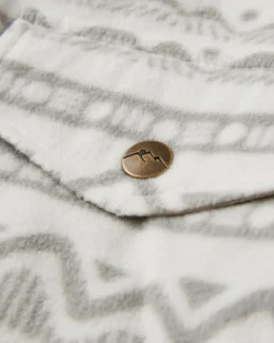 East Recycled Polar Fleece Long Sleeve Shirt - Mountain Geo Vintage White