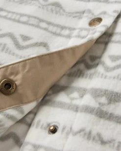 East Recycled Polar Fleece Long Sleeve Shirt - Mountain Geo Vintage White