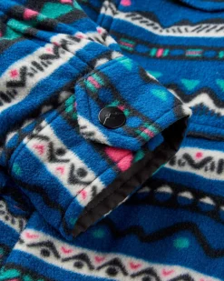 East Recycled Polar Fleece Long Sleeve Shirt - Mountain Geo Tidal Blue