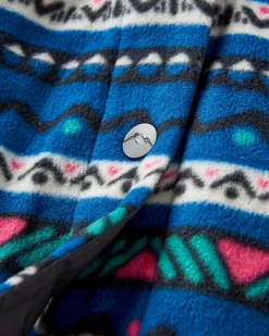 East Recycled Polar Fleece Long Sleeve Shirt - Mountain Geo Tidal Blue