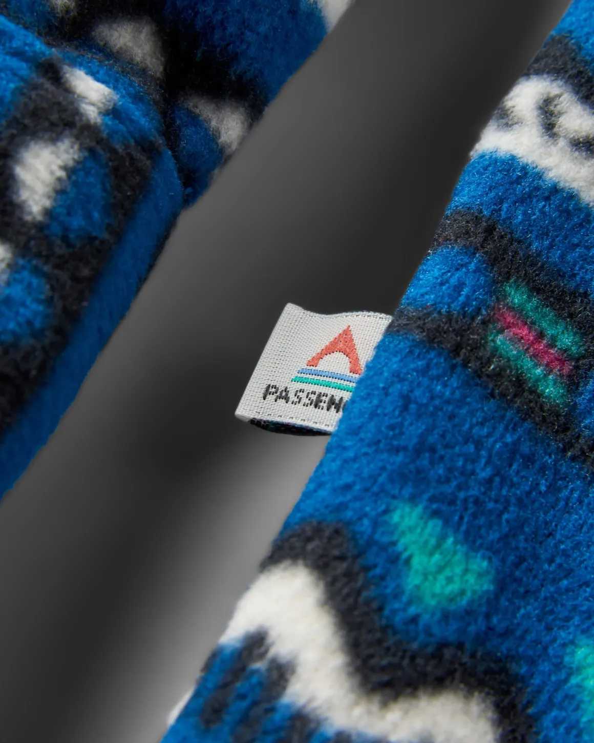 East Recycled Polar Fleece Long Sleeve Shirt - Mountain Geo Tidal Blue