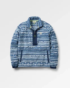 Ebb Recycled Polar Fleece - Mountain Geo Gray Blue