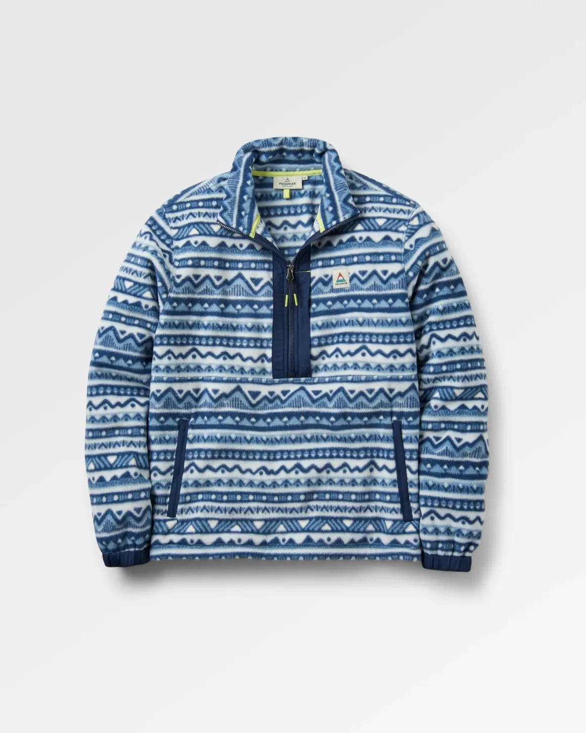 Ebb Recycled Polar Fleece - Mountain Geo Gray Blue