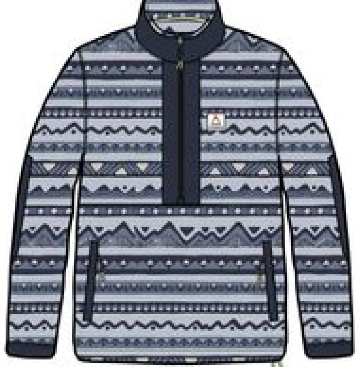Ebb Recycled Polar Fleece - Mountain Geo Gray Blue