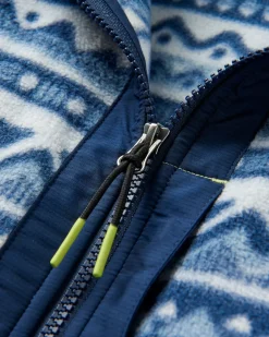 Ebb Recycled Polar Fleece - Mountain Geo Gray Blue