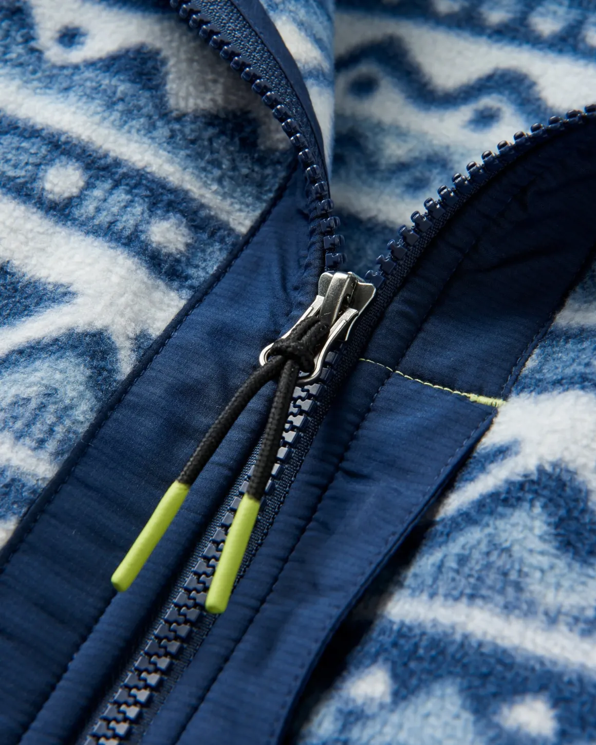 Ebb Recycled Polar Fleece - Mountain Geo Gray Blue