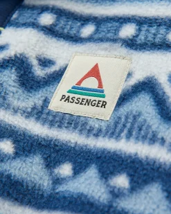 Ebb Recycled Polar Fleece - Mountain Geo Gray Blue