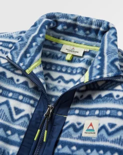 Ebb Recycled Polar Fleece - Mountain Geo Gray Blue