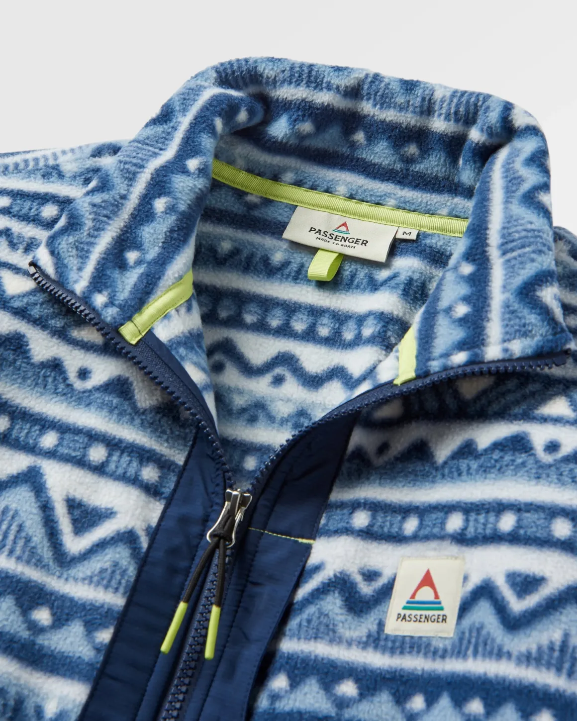 Ebb Recycled Polar Fleece - Mountain Geo Gray Blue