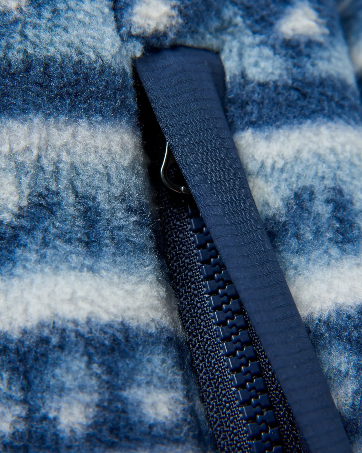 Ebb Recycled Polar Fleece - Mountain Geo Gray Blue