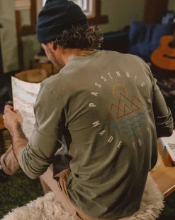 Escapism Recycled Long Sleeve T-Shirt - Dusty Olive