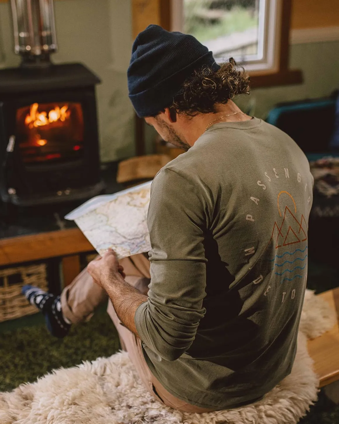 Escapism Recycled Long Sleeve T-Shirt - Dusty Olive