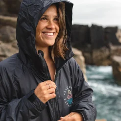 Escapism Recycled Sherpa Lined Changing Robe - Black