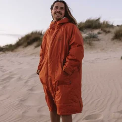 Escapism Recycled Sherpa Lined Changing Robe - Rust
