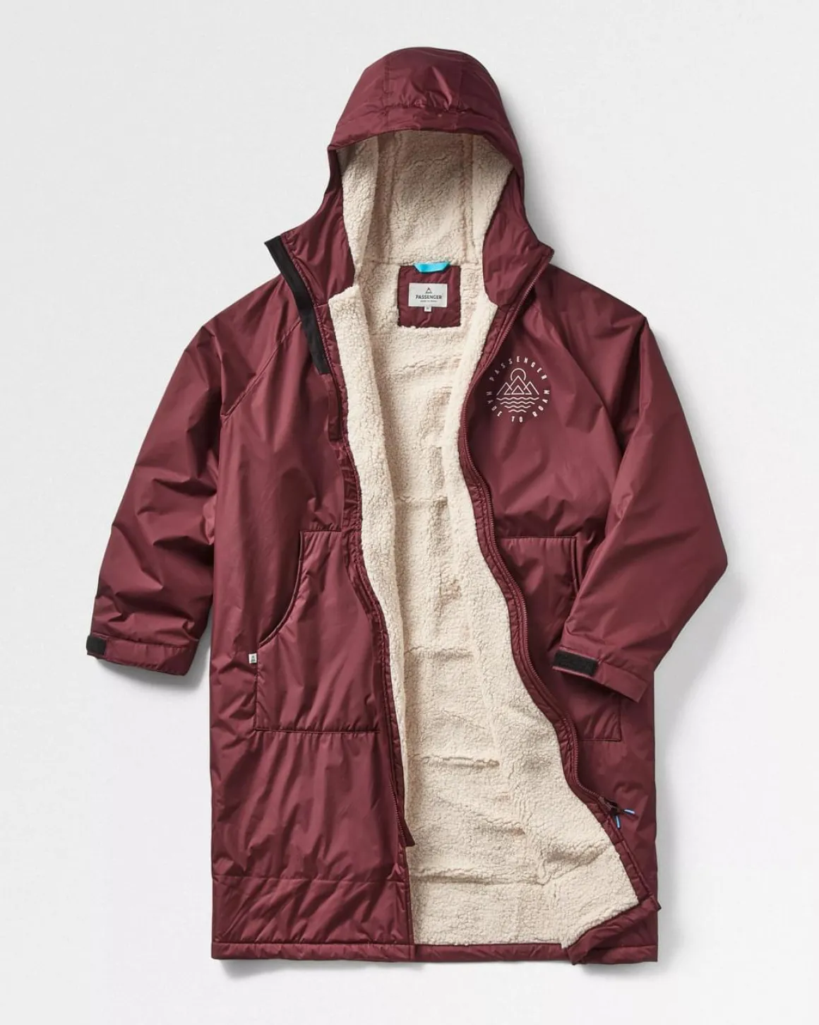 Escapism Recycled Sherpa Lined Changing Robe - Windsor Wine