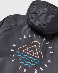 Escapism Recycled Towel Lined Changing Robe - Black