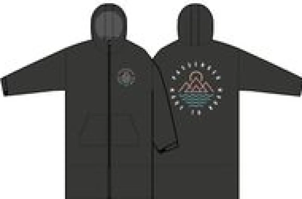 Escapism Recycled Towel Lined Changing Robe - Black