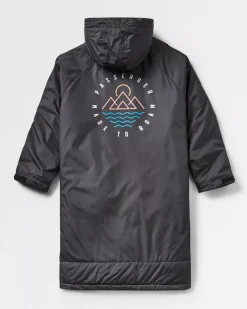 Escapism Recycled Towel Lined Changing Robe - Black