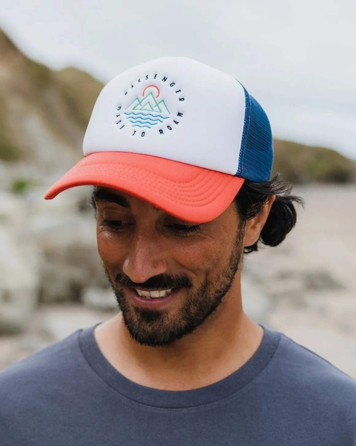 Escapism Trucker Hat - Moonlight Blue/Red Spice