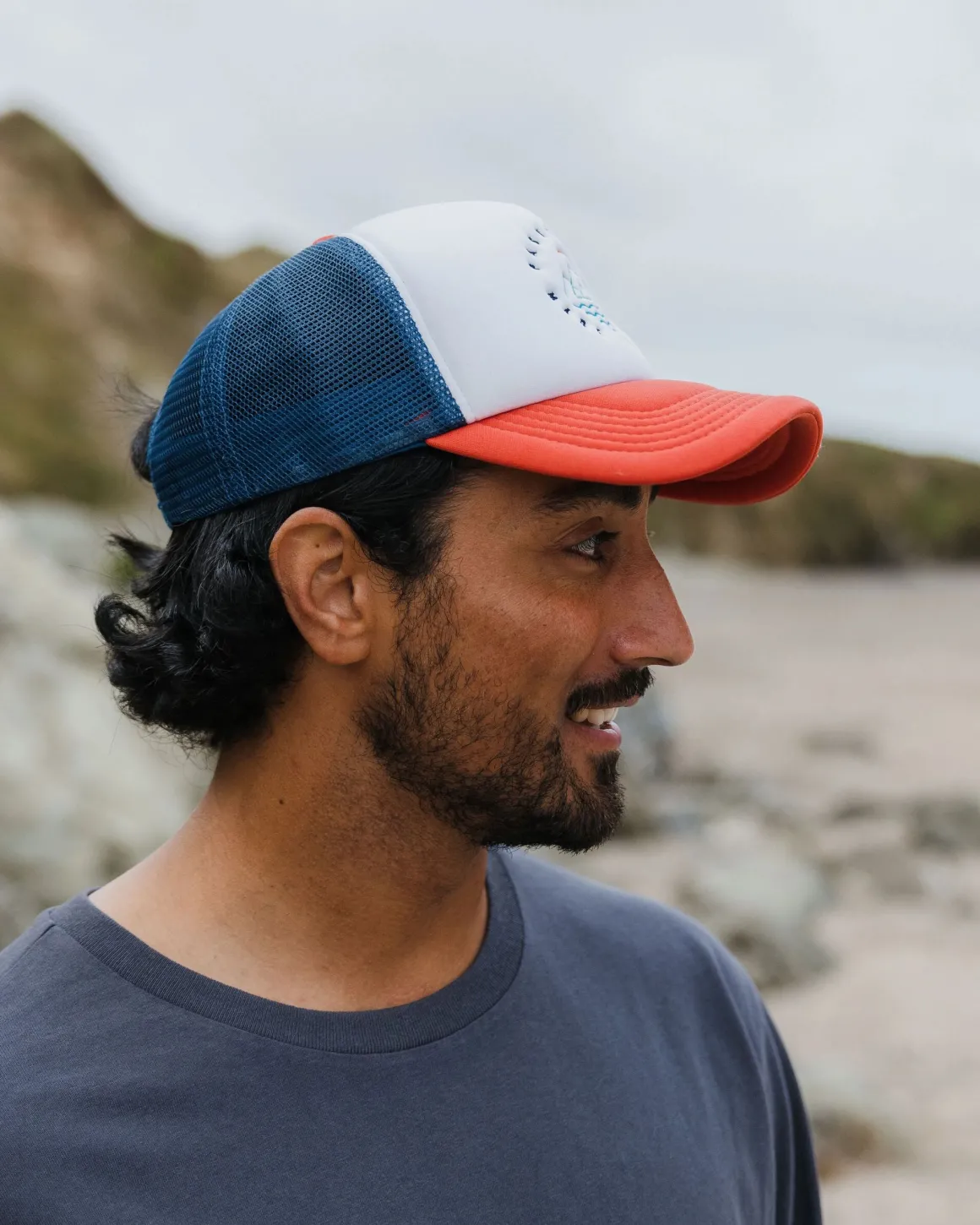 Escapism Trucker Hat - Moonlight Blue/Red Spice