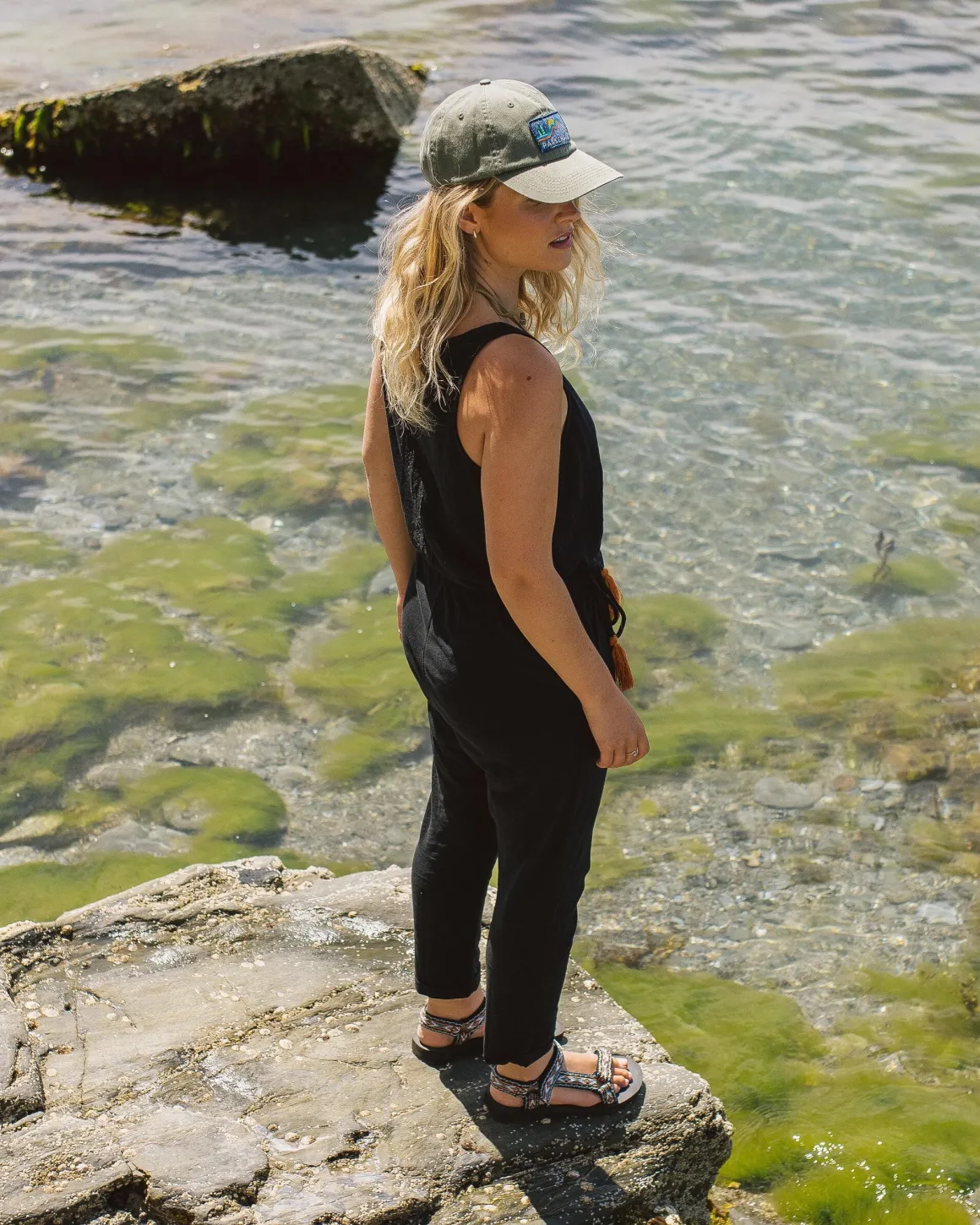 Eva Recycled Cotton Jumpsuit - Black