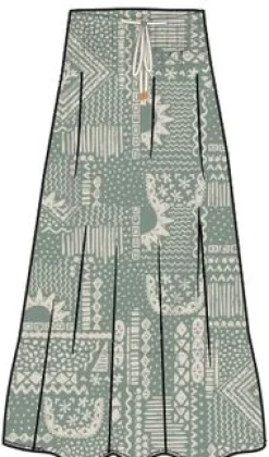 Fareway Recycled Cotton Maxi Skirt - Sunburst Green Spruce