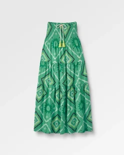 Fareway Recycled Cotton Maxi Skirt - Sunburst Green Spruce