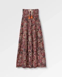 Fareway Recycled Cotton Maxi Skirt - Vintage Patchwork Black/Multi