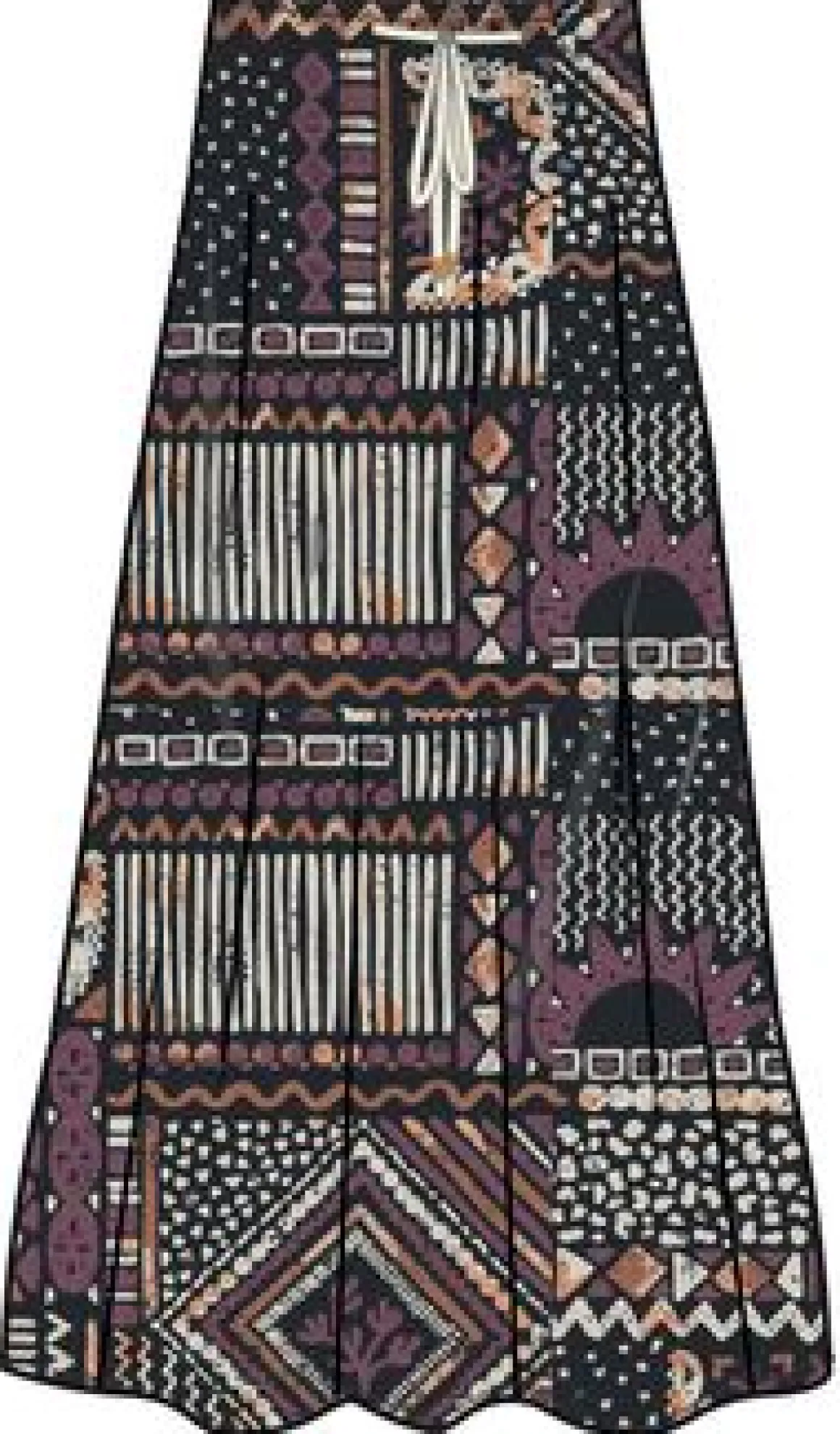 Fareway Recycled Cotton Maxi Skirt - Vintage Patchwork Black/Multi